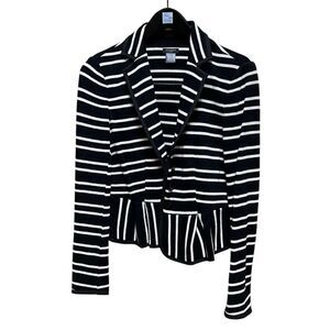 🌟Ann Taylor🌟Black White Striped Sweater Jacket
